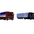 Two Commercial Trucks Red And Blue With SWEET Logo And Blue P&O Branding