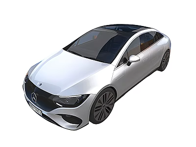 Modern Luxury Sedan With Sleek Silver Body Black Roof And Stylish Wheels Design 3d model