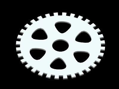White Gear Illustration On Black Background With Mechanical Design Elements 3d model