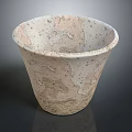 Rustic Textured Garden Flower Pot With Natural Stone Pattern And Earthy Tone
