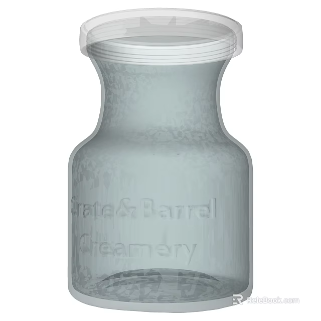 Clear Transparent Glass Spice Bottle With Simple Label Design For Home Kitchen Storage 3d model 