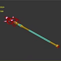 Enchanted Yellow Magic Staff With Brown Handle And Blue Star Decorations