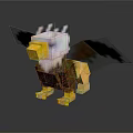 Pixel Style Eagle Shaped Doll With White Head And Brown Wings