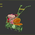 Orange Garden Tiller With Black Wheels White Fuel Tank And Ergonomic Handle Design