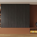 Backwall Fireplace Bookcase 3d model