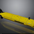 Yellow Underwater Vehicle With Streamlined Body Black Components And Top Sensors