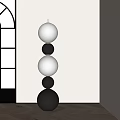 Cream style gourd floor lamp 3d model