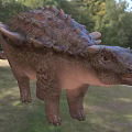 Prehistoric Reptile With Scaly Armor Back Spikes And Robust Body In Natural Woodland Habitat