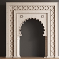 European-style carved door arch pass pillar door opening 3d model