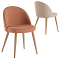 Modern Fabric Upholstered Dining Chair and Bar Stool with Wooden Legs and Color Options
