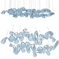 Modern Crystal Chandelier With Flowing Glass Elements And Unique Design For Interior Decoration