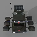 Planetary Exploration Rover Featuring Solar Panels Large Wheels And Headlights