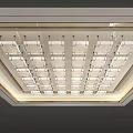 Modern Ceiling Design With Recessed Lighting Square Grid And Metal Trim 3d model