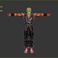 Game Character Design With Black Martial Arts Uniform And Headband