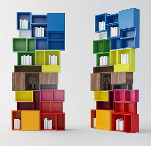 Modern bookcase 3d model
