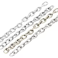 Decorative Assorted Silver Metal Chains with Different Link Patterns and Textures