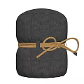 Gray Fabric Sofa Stool Featuring Jute Rope Knotted Design For Modern Decor