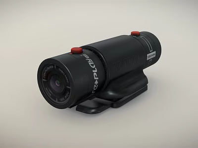 Black Mobile Phone External Camera Lens With Clip On Design And Red Buttons 3d model