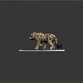Handcrafted Cheetah Animal Model Display On Gray Platform With Spotted Pattern