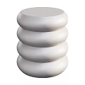 Modern Minimalist Dining Table With Stacked Ring Design And Smooth White Surface 3d model