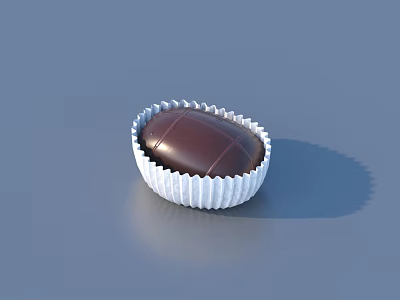 Irresistible Smooth Dark Chocolate In White Paper Cup On Blue Background 3d model