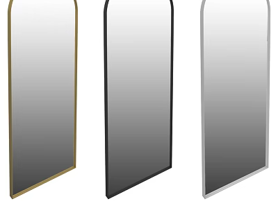 Modern Full Length Mirrors With Gold Black And Silver Frames For Home Decor 3d model