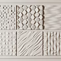 Modern Interior Wall Decor With Various Geometric Patterns And Textured Panels 3d model
