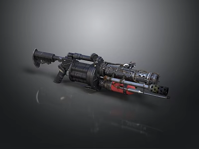 Mechanical Equipment With Complex Black Red Metal Structure And Intricate Design 3d model