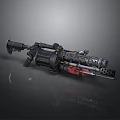 Mechanical Equipment With Complex Black Red Metal Structure And Intricate Design