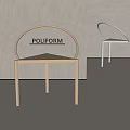 POLIFORM Modern Leisure Chair With Metal Frame And Triangular Seat Design 3d model