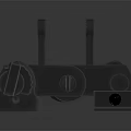 Two Detailed Metal Mechanical Components with Brackets Wheels and Calibration Marks