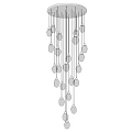 Modern Chandelier With Circular Canopy And Multiple Hanging Oval Pendants Design