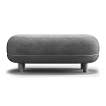 Modern Gray Upholstered Ottoman With Plush Fabric And Four Stable Legs