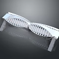 Modern DNA Double Helix Architectural Structure With White Design And Reflective Surface