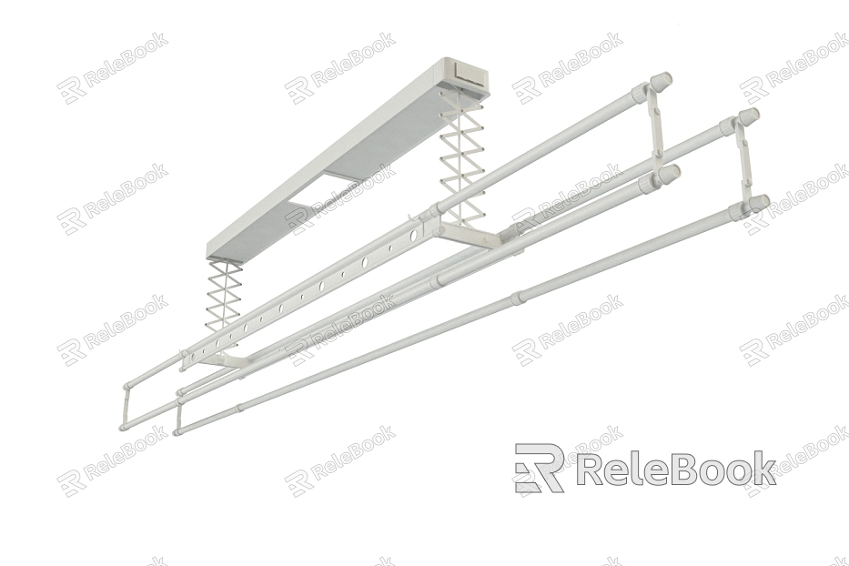 Balcony Drying Rack Clothes Rod Hanger with Light model