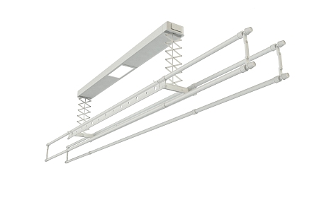 Balcony Drying Rack Clothes Rod Hanger with Light 3d model