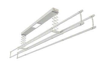 Balcony Drying Rack Clothes Rod Hanger with Light 3d model