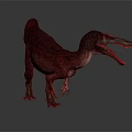 Realistic Red Dinosaur In Standing Pose With Open Mouth On Dark Background 3d model