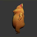Cute Orange Hamster Game Movie Character With Standing Pose And Pink Ears Paws