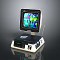 Vintage TF Electronic Device With Colorful Display Screen And Control Panel Buttons