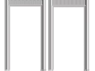 Symmetrical Metal Building Components With Striped Top Design And Frame Structure 3d model