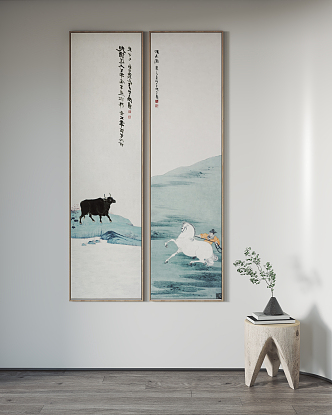 New Chinese Animal Painting Hanging Painting Decorative Painting 3d model