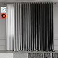 White Gray And Dark Gray Velvet Curtains Hanging In Modern Interior With Soft Texture
