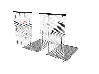 Vertical Window Blinds With Light Filtering Design For Modern Home Interior 3d model