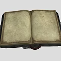 Vintage Open Book With Yellowed Pages Decorative Borders Metal Clasps And Red Seal