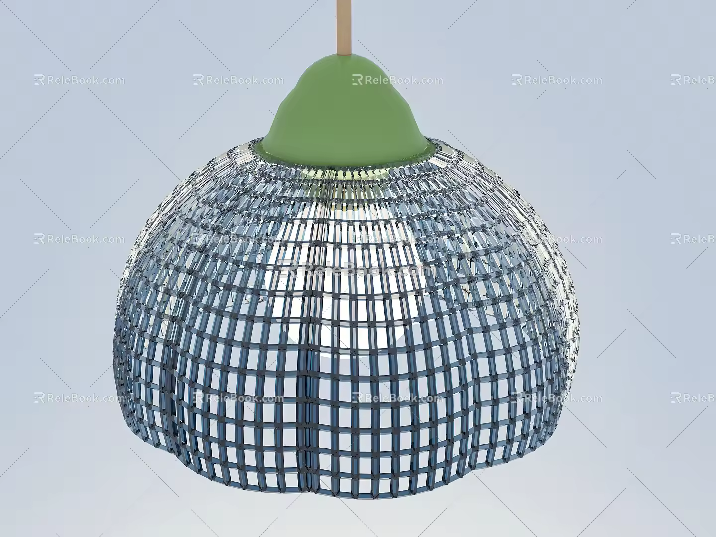 Glass Hollow Chandelier 3D Model 3d model