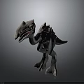 Cartoon Dinosaur 3D Model Character With Spiked Head Open Mouth Sharp Teeth Standing Pose 3d model