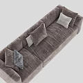 Modern Taupe Velvet Sectional Sofa With Plush Throw Pillows In Light Setting