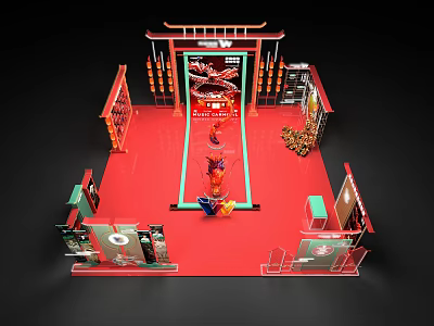 Year of the Dragon Carnival Photo and Card Interaction 3d model