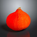 Vibrant Fresh Orange Pumpkin With Round Shape Smooth Texture On Dark Background